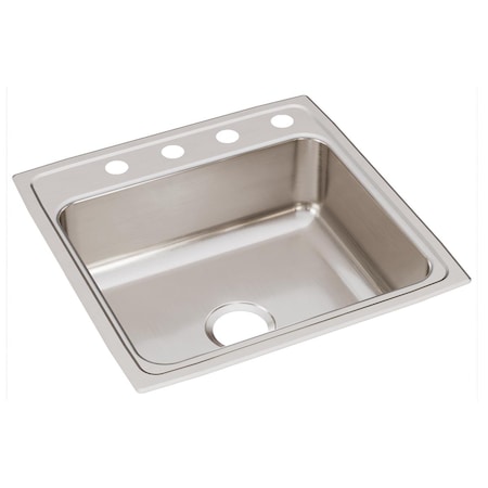 Lustertone Ss 22X22X7.6 Single Bowl Drop-In Sink With Quick-Clip